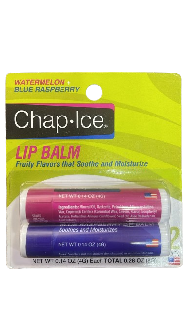 Chap Ice - Lip Balm - Watermelon Blue Raspberry - 2pk