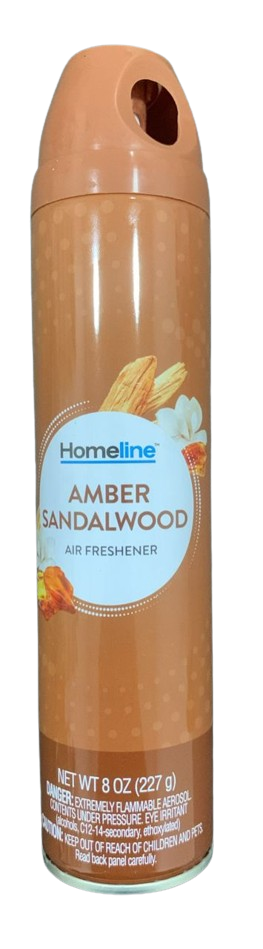 Homeline Amber Sandalwood Air Freshener Spray 8 Oz 