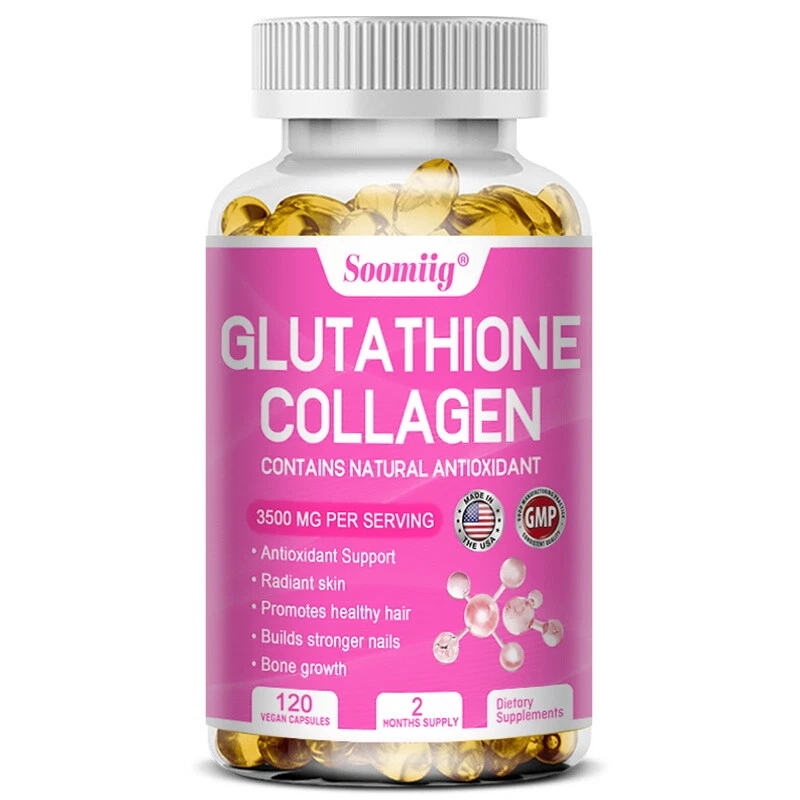 Soomiig - L-Glutathione Capsules 3500MG Natural Anti-Aging Skin Whitening 120 Caps