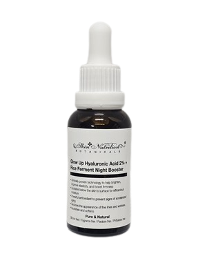 Skin Nutrition Botanicals Serum Hyaluronic Acid 2%+ Rice Ferment Night Booster, 1 oz. (30ml) 