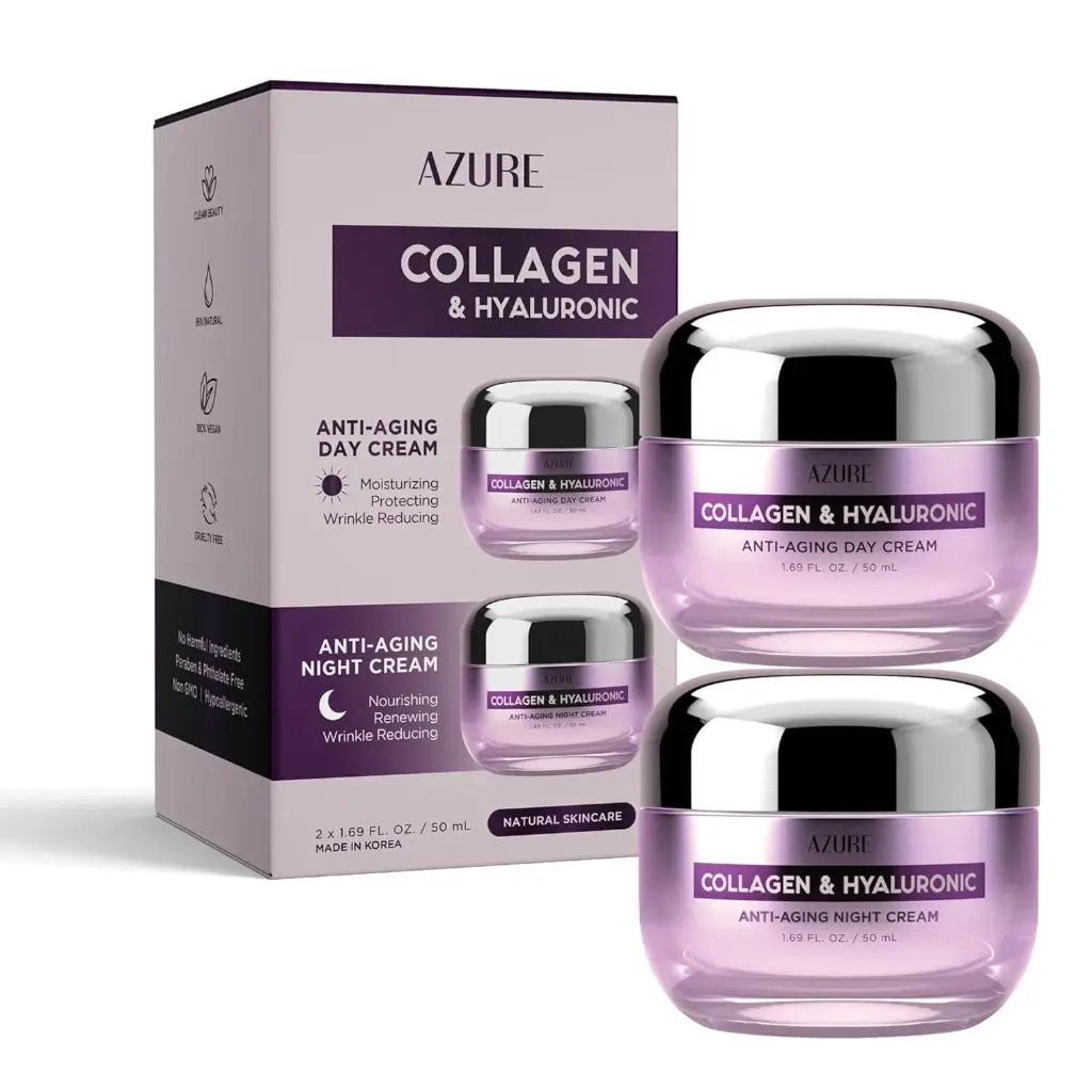 [BL] AZURE Collagen & Hyaluronic Acid Day/Night Cream Value Set -2x 50mL / 1.69 Fl OZ