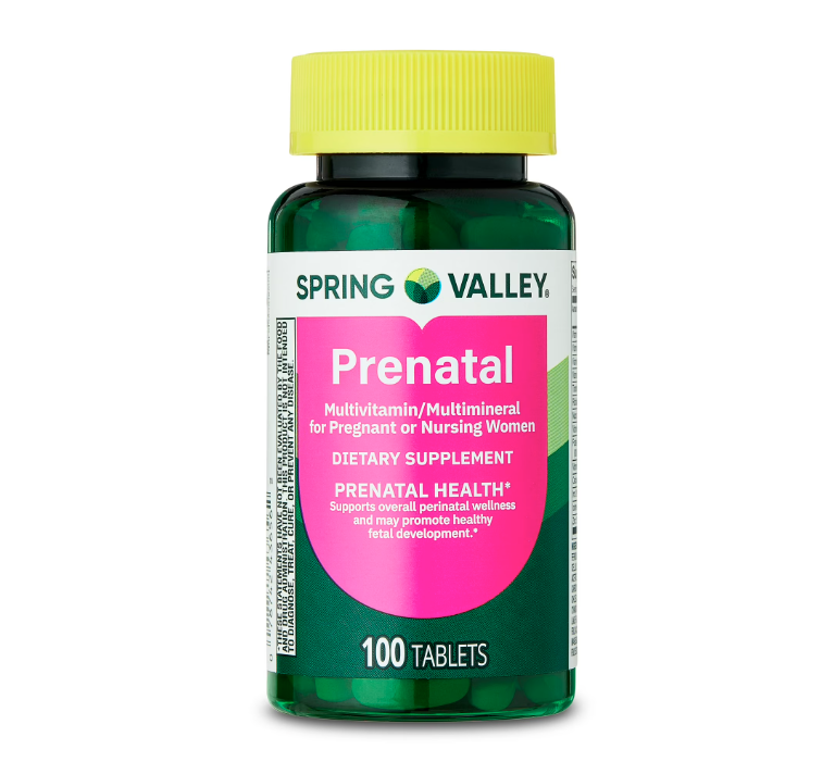 Spring Valley  - Prenatal Multivitamin/Multimineral for Pregnant and Nursing Women Dietary Supplement Tablets, 100 Count