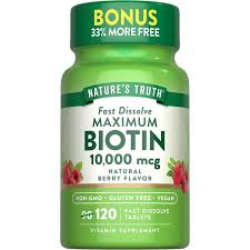 Nature's Truth - Fast Dissolve Maximum - Biotin - 10,000 mcg - 120 Tablets