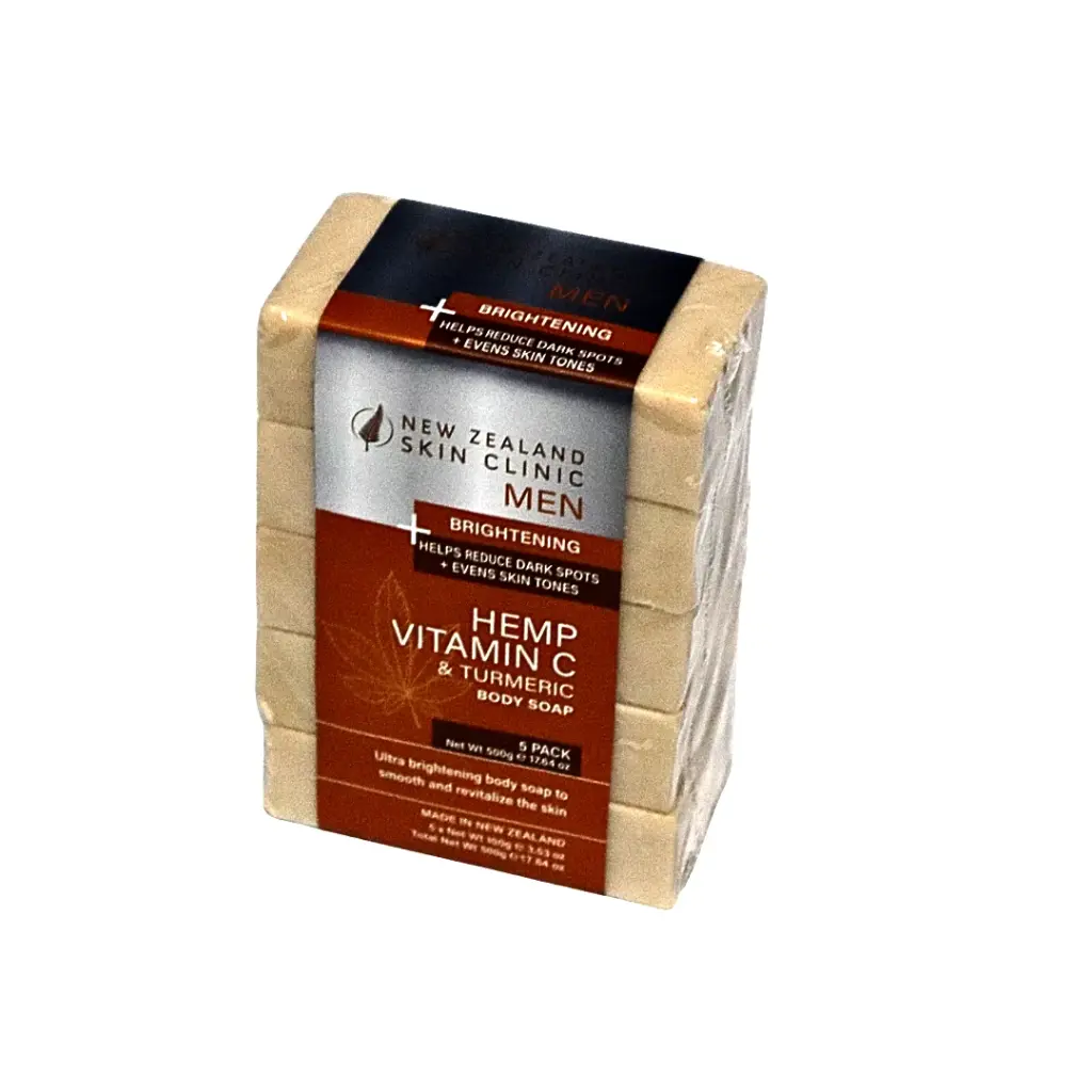 New Zealand Skin Clinic Men - Hemp Vitamin C & Turmeric body soap - 5 pack