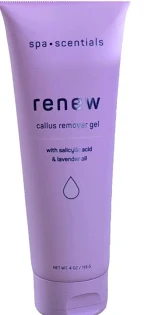 spa scentials - renew callus remover gel with salicylic acid & lavender oil - 113g