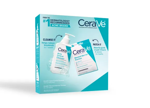 CeraVe Acne Cleanser + Blemish Patch Set