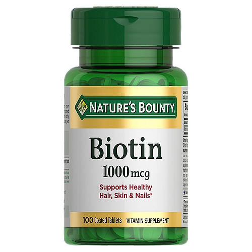 [SR] Nature's Bounty - Biotin, Supports Metabolism for Energy and Healthy Hair, Skin, and Nails, 1000 mcg, 100 coated Tablets