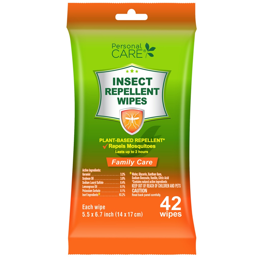 Personal Care Insect Repellent Wipes 42-Count
