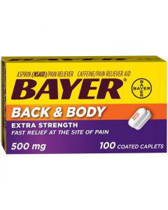 [DG] Bayer Back & Body Aspirin 500mg Coated Tablets, Pain Reliever