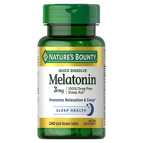 [SR] Nature's Bounty - Quick Dissolve Melatonin Dietary Supplement, 3 mg, 120count 