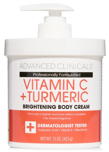 [BL] Advanced Clinicals, Vitamin C+Turmeric face&body cream, 15 oz(444ml) 