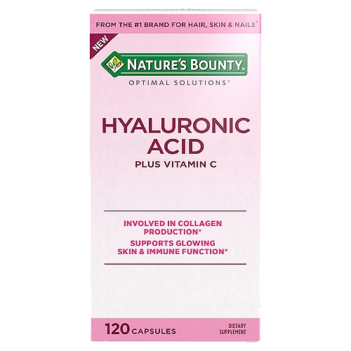 [SR] Nature's Bounty Optimal Solutions Hyaluronic Acid, Supports Glowing Skin and Immune function, With Vitamin C