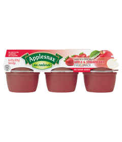 [DT] Applesnax Homestyle Apple & Strawberry fruit snack, 6 cups- 4oz ct.(113g) Packs (678g)