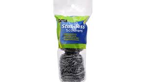 [DG] Trueliving Stainless Steel Scour Sponge, Multi-Purpose, 2 ct  