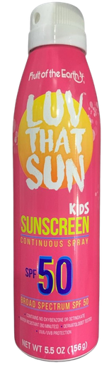 Fruit of the Earth  - Luv that sun kids spray
