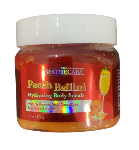 The Spathecary - Peach Betlini hydrating body scrub with hyaluronic acid, ceramides& orange blossom  (170g) 