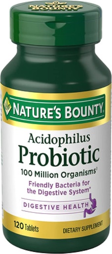[SR] Nature's Bounty Acidophilus Probiotic, Daily Probiotic Supplement, Supports Digestive Health, 120 Tablets