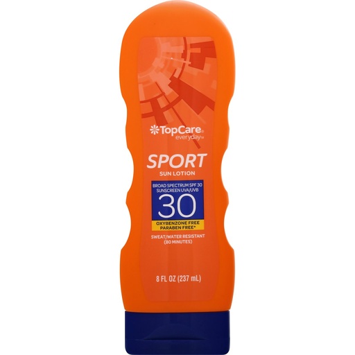 Top care everyday Sport sun lotion 30 sweat/water resistant 8oz(237ml)