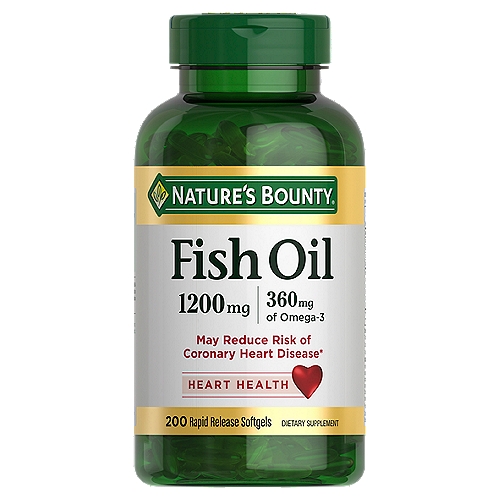 [SR] Nature's Bounty - Fish Oil, Supports Heart Health, 1000 Mg, Rapid Release Softgels, 145 Ct  