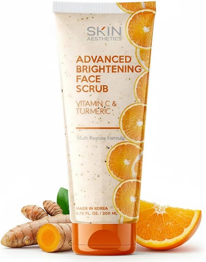 Skin Aesthetics - Advanced Brightening Face Scrub - Vitamin C & Turmeric - 200ml