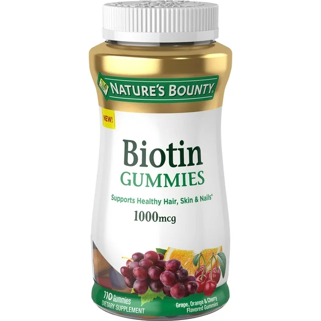 [SR] Nature's Bounty - Biotin Gummies, Multi-Flavored, 1000 mcg, 110 Ct