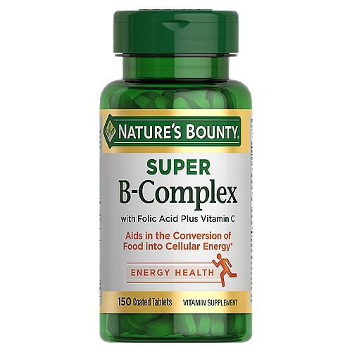 [SR] Nature's Bounty - Super B Complex with Vitamin C & Folic Acid, Immune & Energy Support, 150 tablets