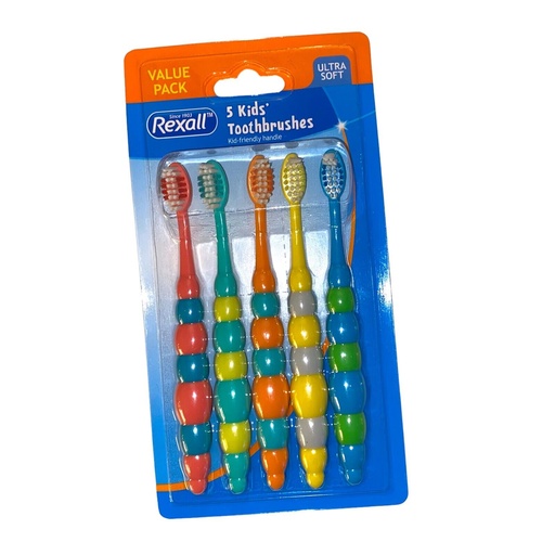 [DG] Rexall Kids 5 Piece Multi Colors Ultrasoft Toothbrushes