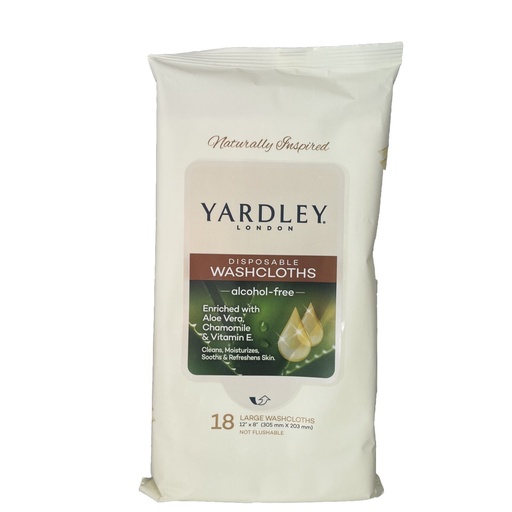 [DG] Yardley of London Disposable Washcloths Large 18-count Clean w Camping & Travel