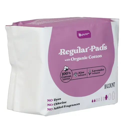 [DT] b.pure - Lavender and Aloe Infused Regular Pads, 10 ct.